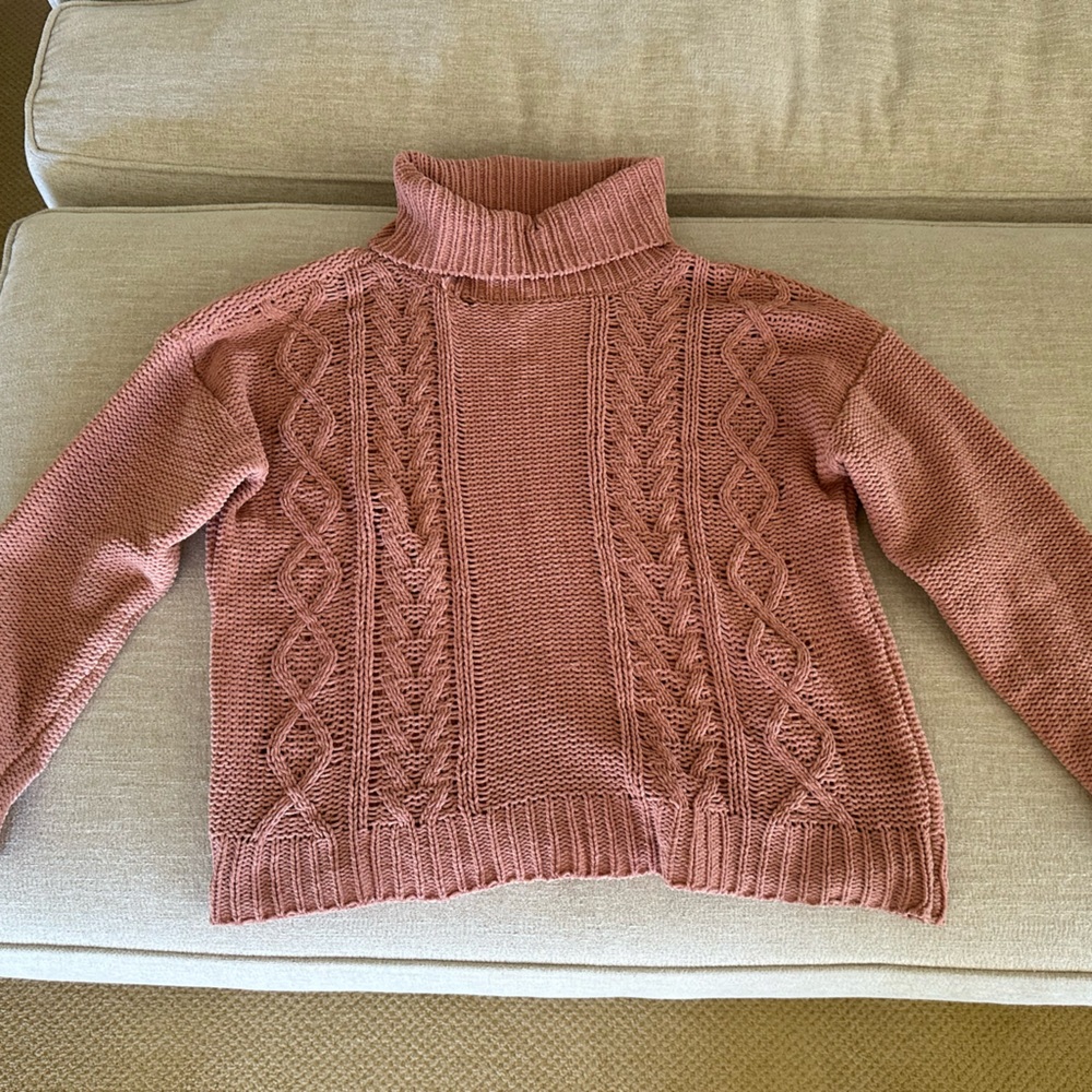 Mauve Turtleneck Sweater